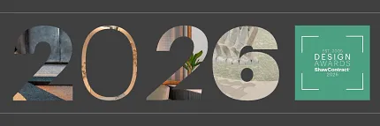 2026 design awards announcement banner Design awards banner with 2026 cutout