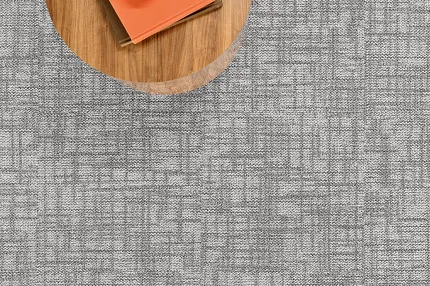 Grey Textured Commercial Carpet Tile with Wooden Table and Coffee Cup Grey textured commercial carpet tile with a wooden table and a cup of coffee
