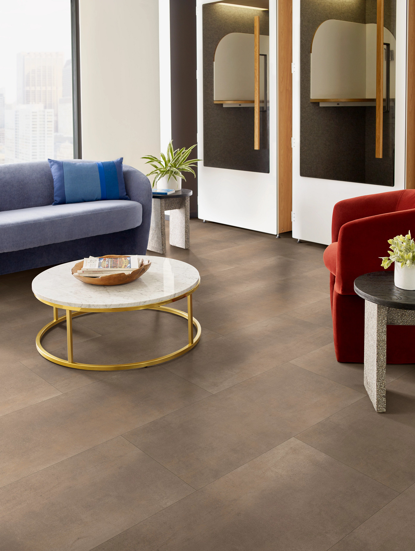 Molten flooring, shown in a room