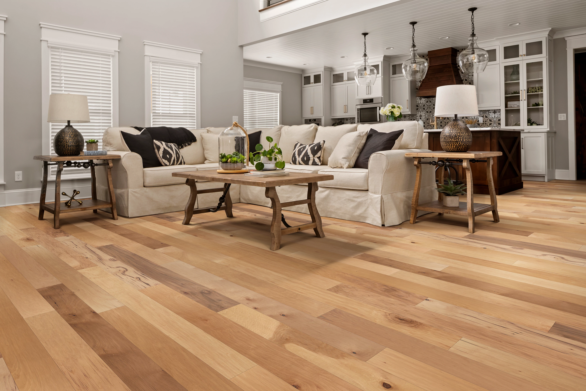 natural wood installed in living room