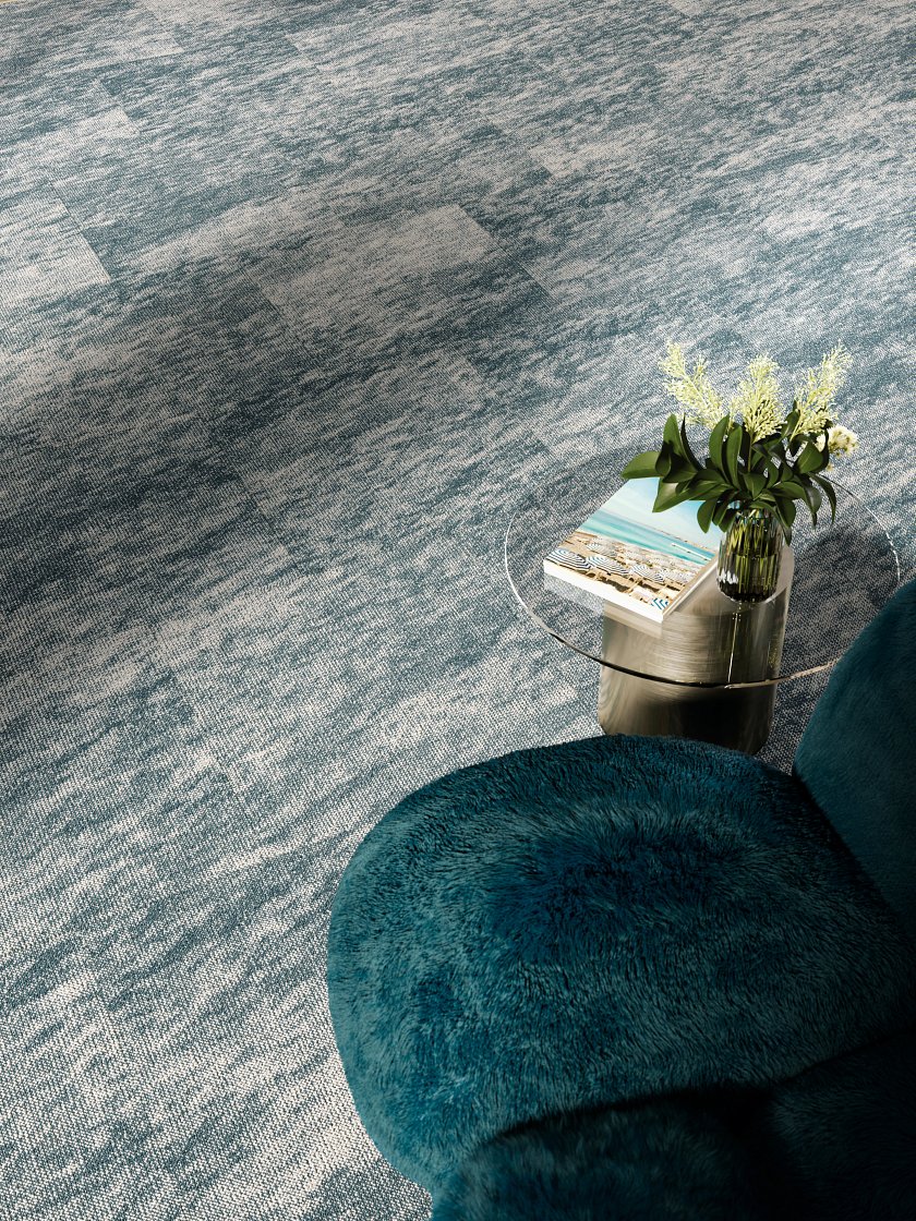 Interlaced TaskWorx® Tile Buttermilk - LVP flooring Interlaced TaskWorx® Tile Buttermilk Feature 1