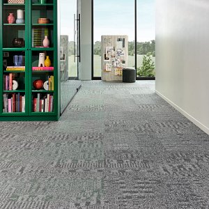 Drifted Grids Tile Calm Carbon - LVP flooring Drifted Grids Tile Calm Carbon Feature 1