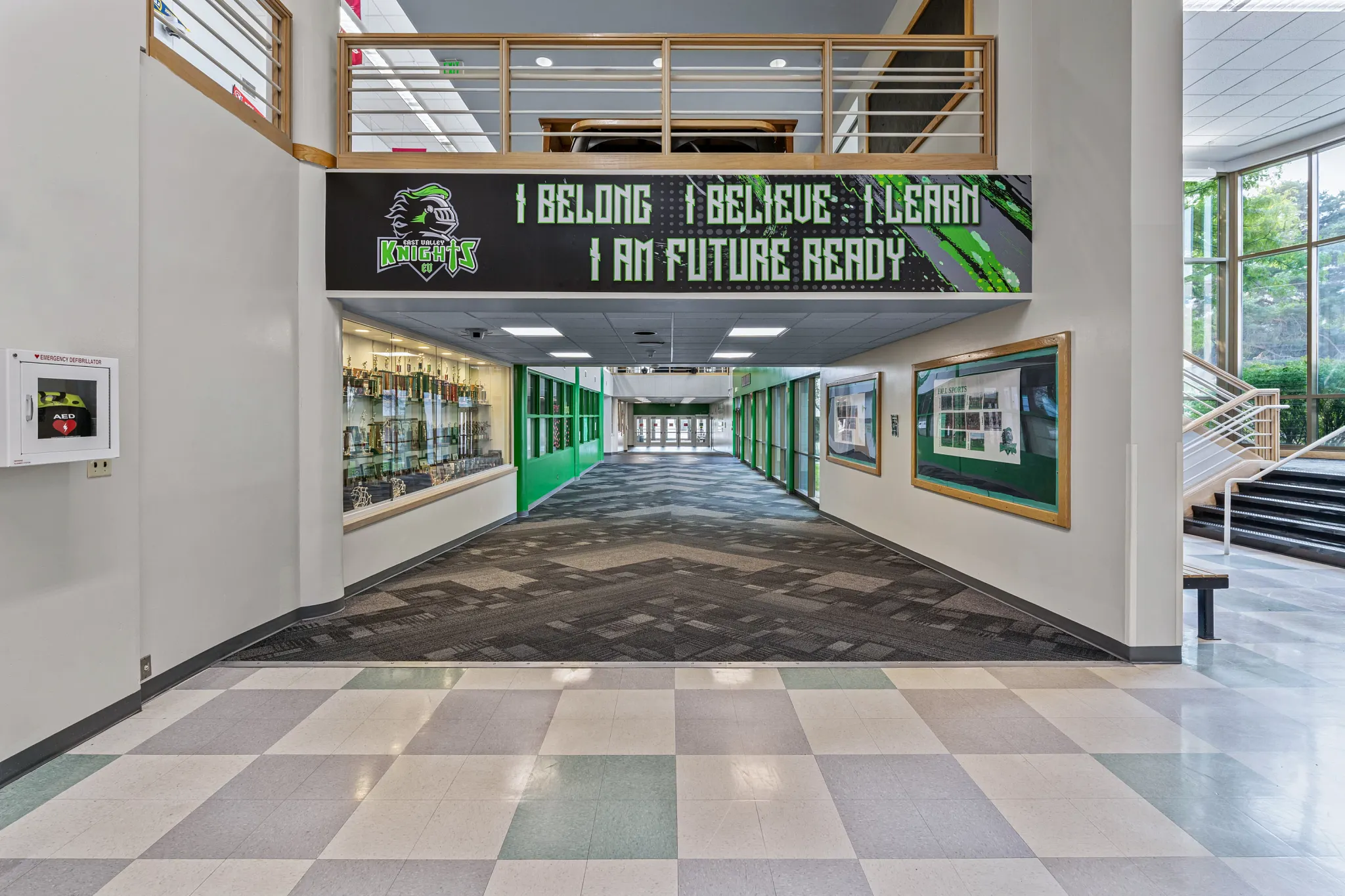 Education facility with 24x24 inch commercial carpet tile flooring