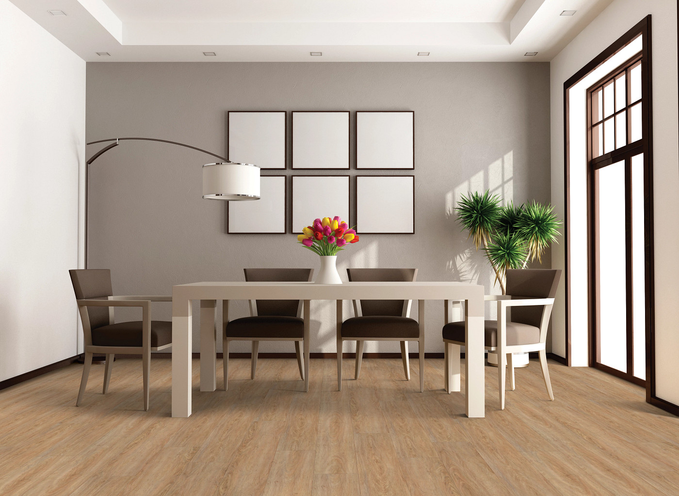 Highlands Oak flooring, shown in a room