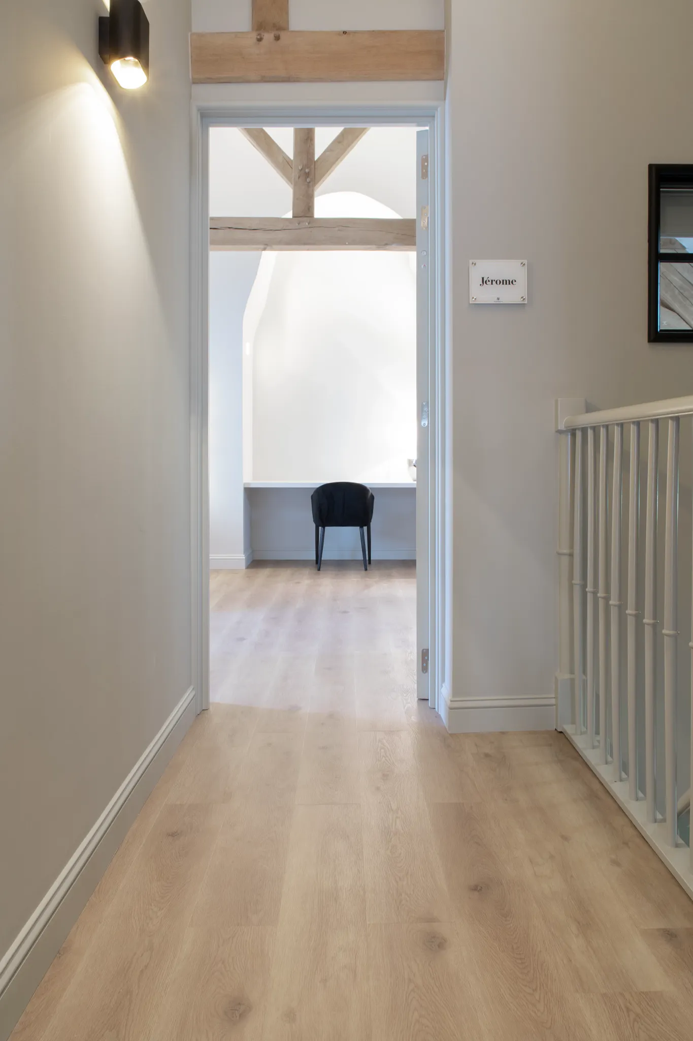 Hallway with wooden waterproof Coretec floor