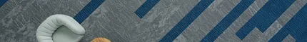 Blue and Gray Geometric Commercial Carpet Tile in Office Setting Basalt II in Slate, Gravel II in Rain, and Fault Lines II in Slate