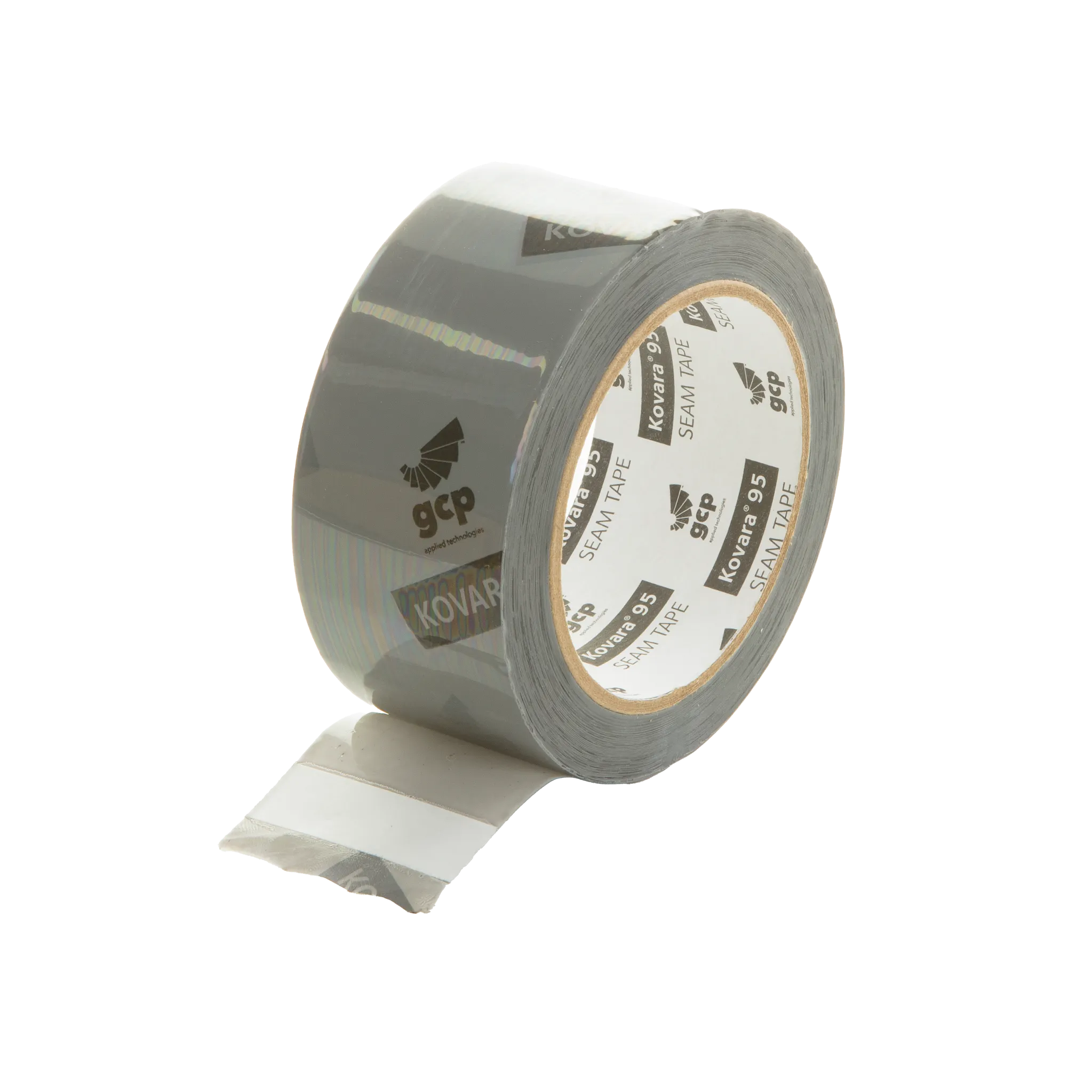 Roll of gray GCP Kovara 95 seam tape with visible branding