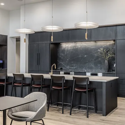 Stylish Rigid Core flooring in contemporary kitchen design Modern kitchen with Rigid Core flooring