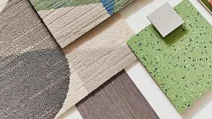 Vibrant carpet swatch collection for versatile interiors Assorted carpet swatches in blue, green, gray, and beige