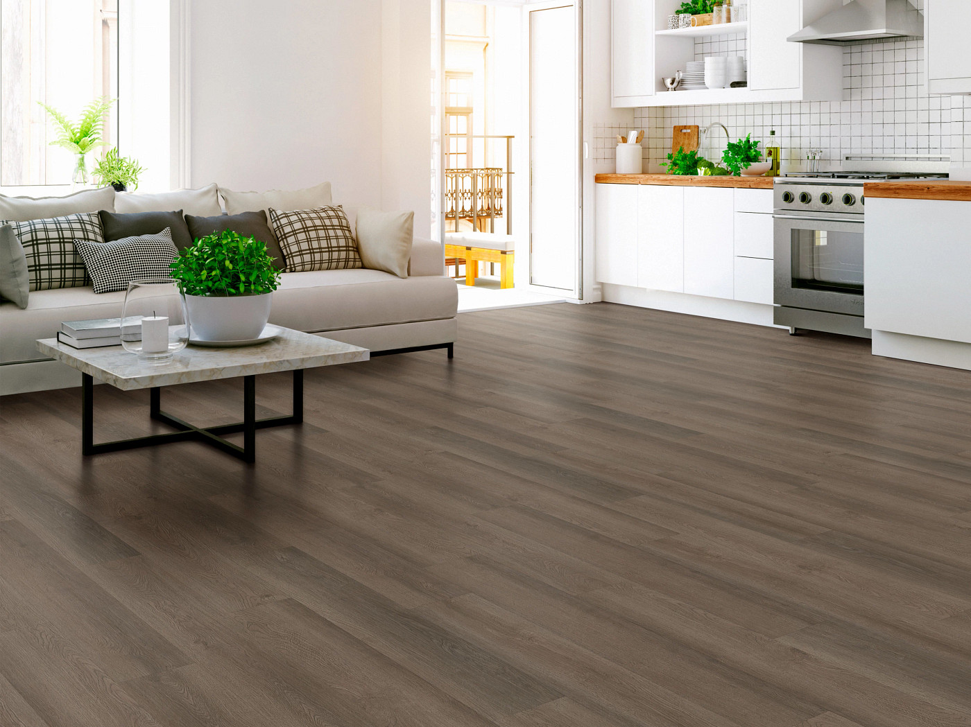 Route 66 flooring, shown in a room