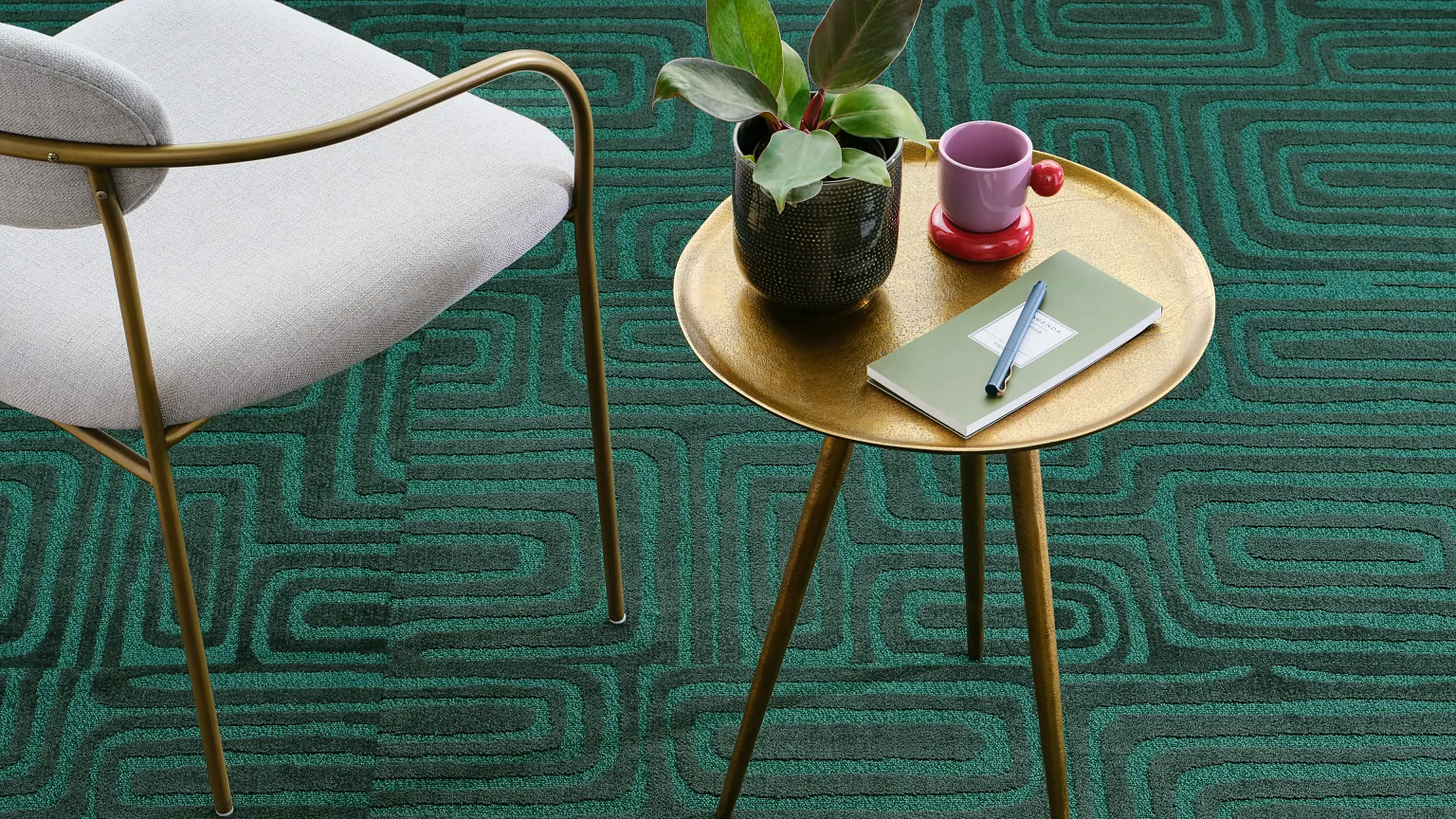 green carpet tile