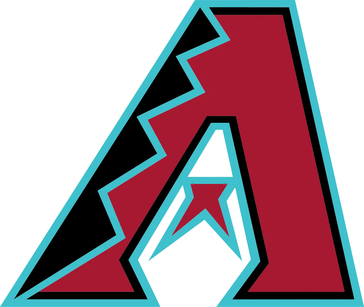 Arizona Diamondbacks logo in teal with stylized A design