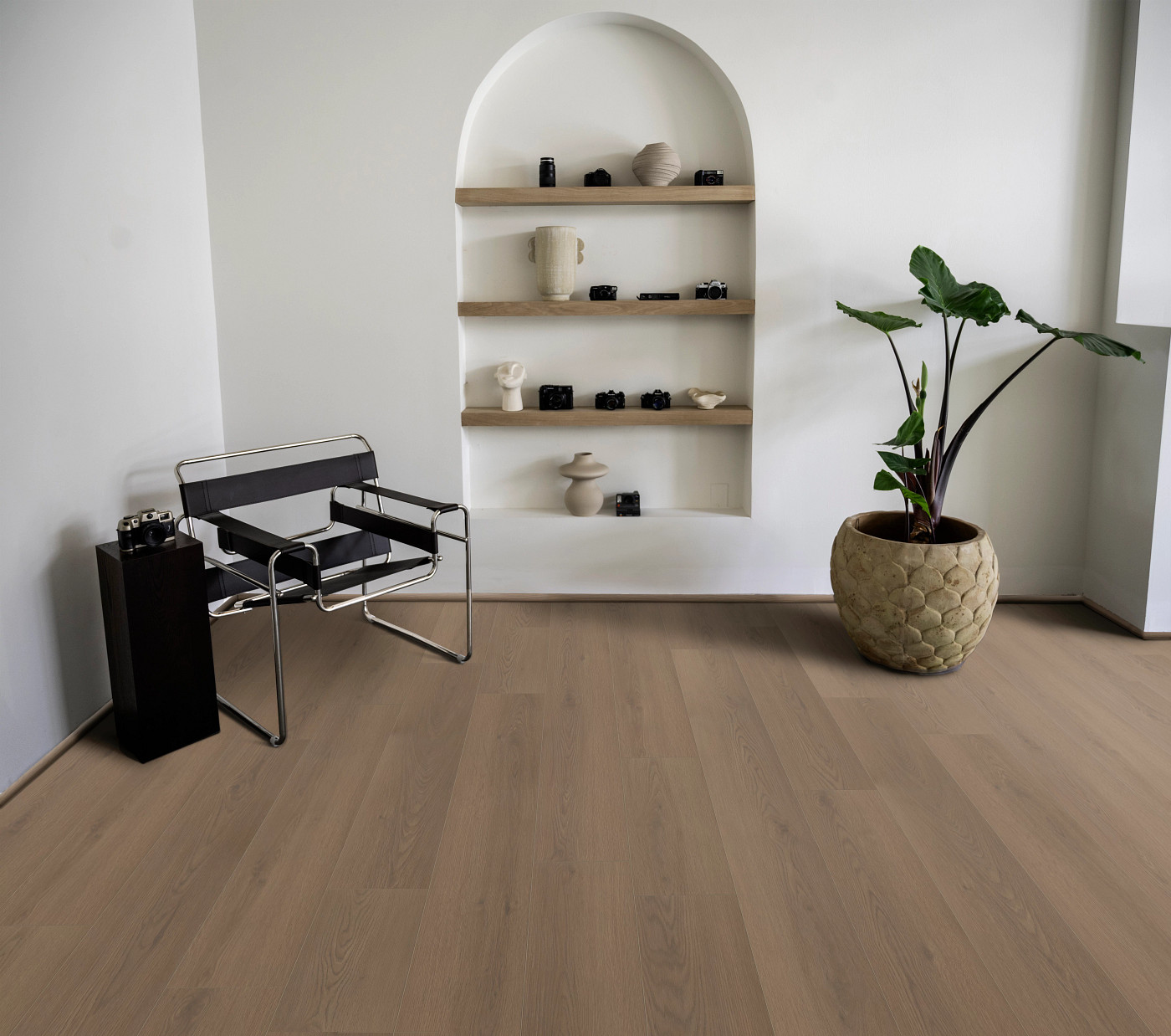 Grande Toasted Mocha Oak flooring, shown in a room