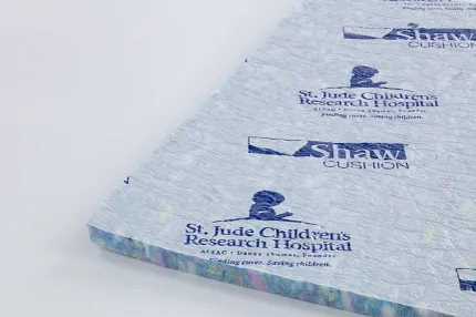 Shaw Cushion Flooring Underlayment with St. Jude Logo Shaw Cushion flooring underlayment with St. Jude Children's Research Hospital logo