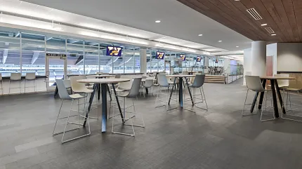 Education Facility with Rigid Core Commercial Flooring 23.46x11.73 inch Modern education facility with sleek furniture and commercial flooring