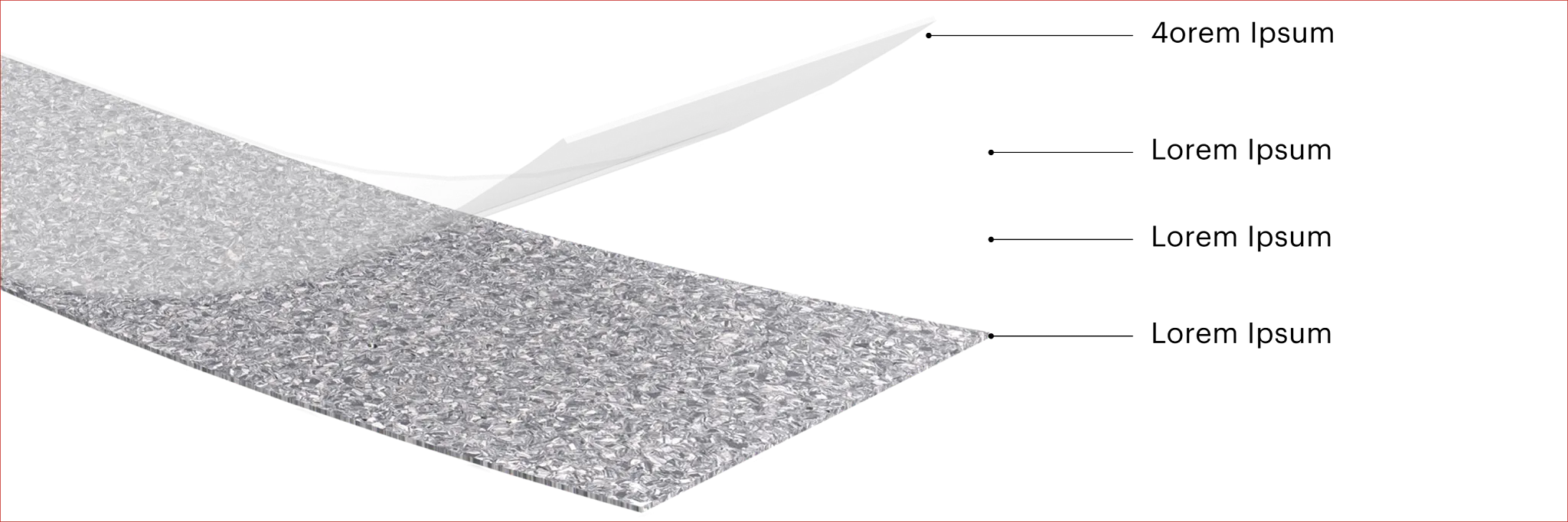 Detailed view of flooring layers with labeled components
