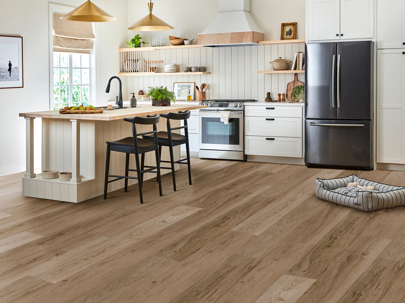 Toasted Alder flooring, shown in a room