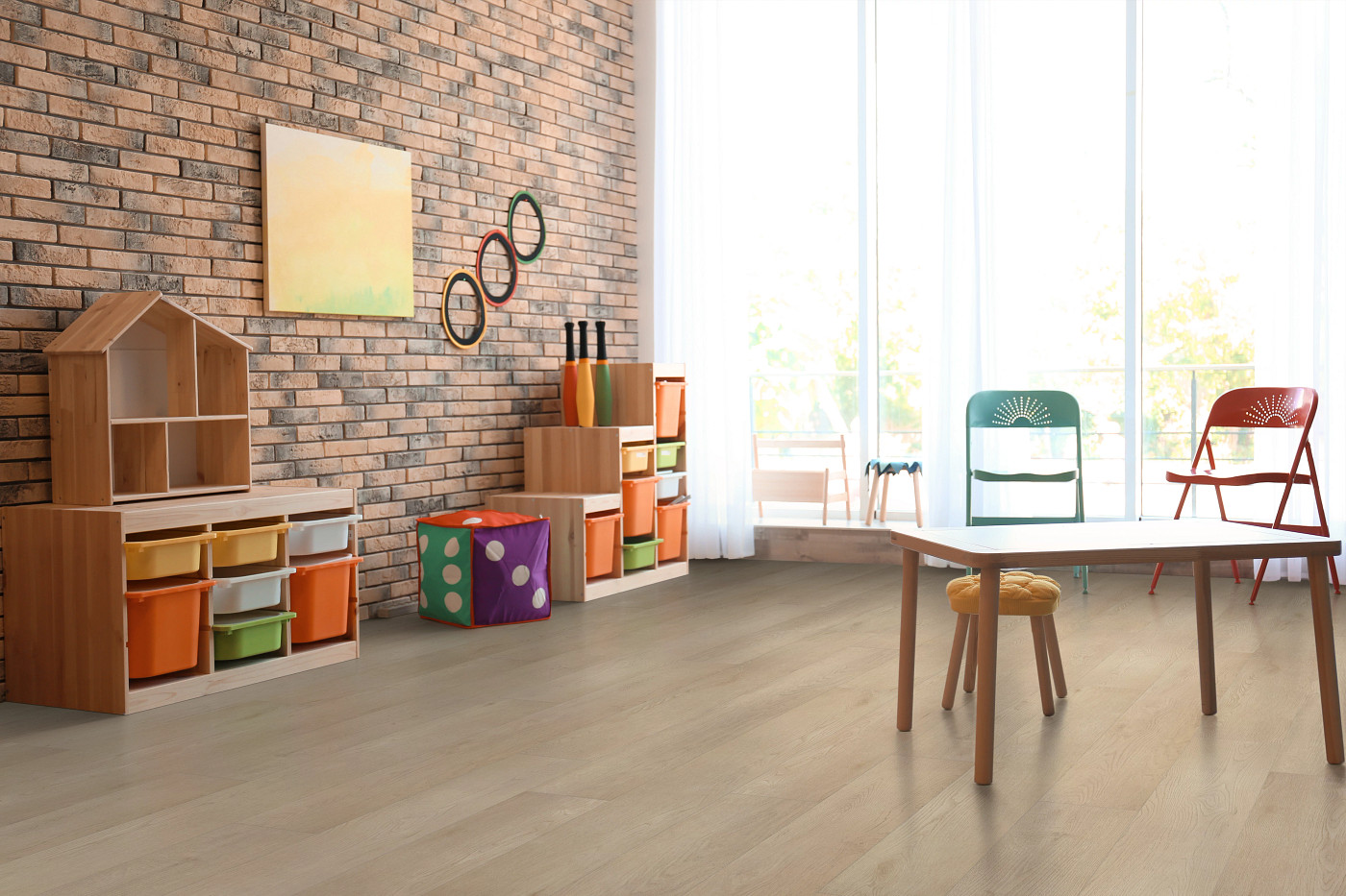 Desert Sand flooring, shown in a room