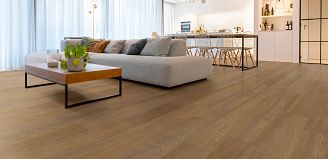 A modern living space with coretec vinyl flooring 