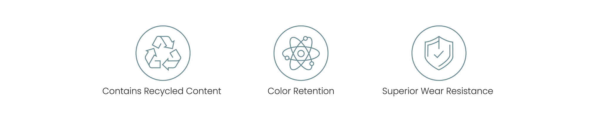 Solution Q Nylon Icons covering: Contains Recycled Content, Color Retention and Superior Wear Resistance