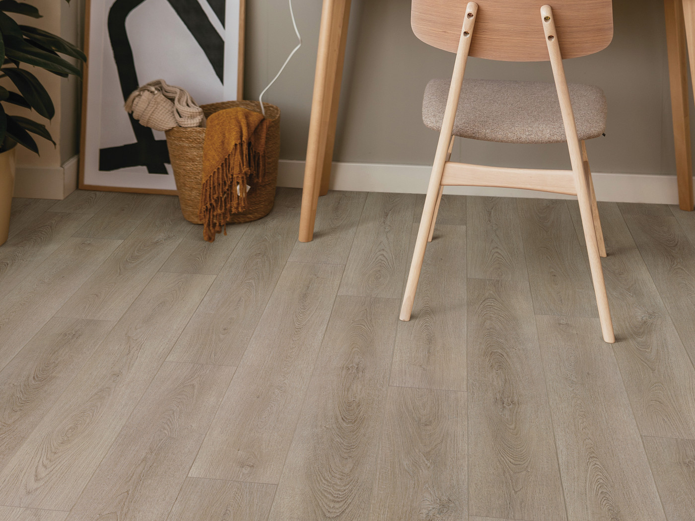 Toasted Taupe flooring, shown in a room