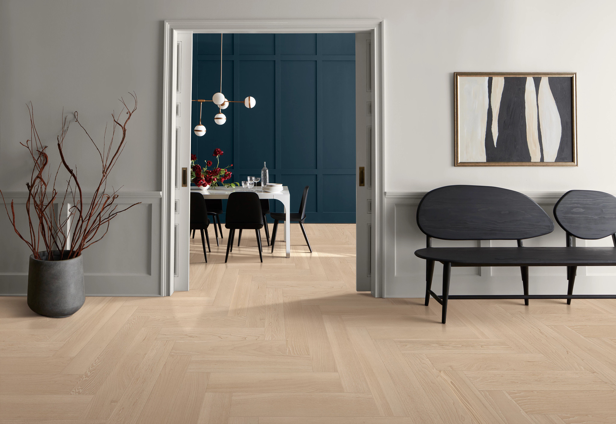 EUROPEAN ASH HERRINGBONE BISTRO ROOM in room