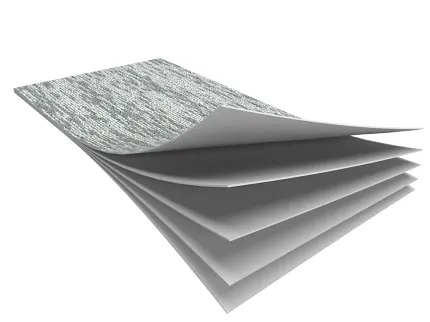 Light Gray Commercial LVT Flooring Swatch with Layered Construction Commercial LVT flooring swatch in light gray with layered construction