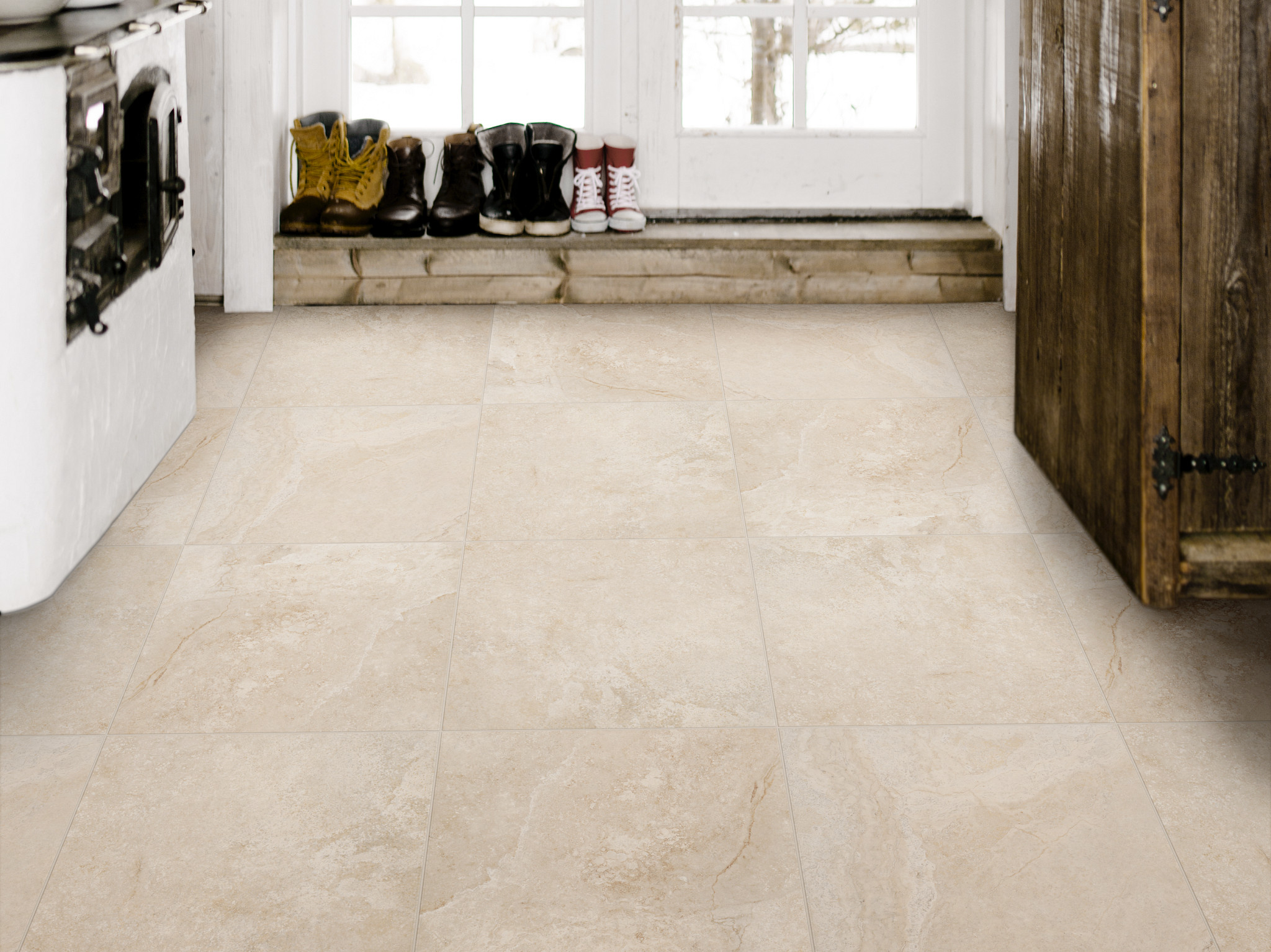 LAYERED EARTH24X24CC CREAM ROOM