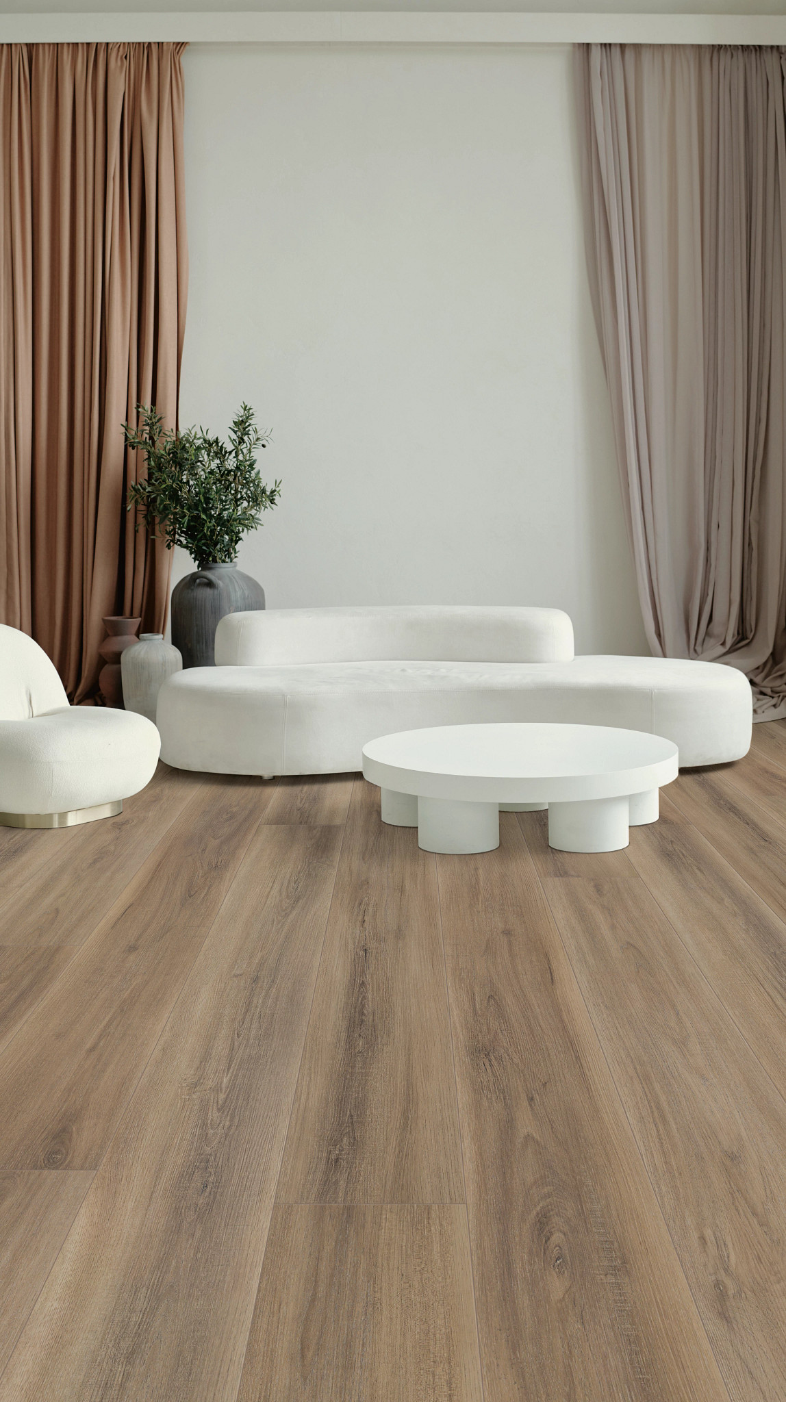 Umber Pecan flooring, shown in a room
