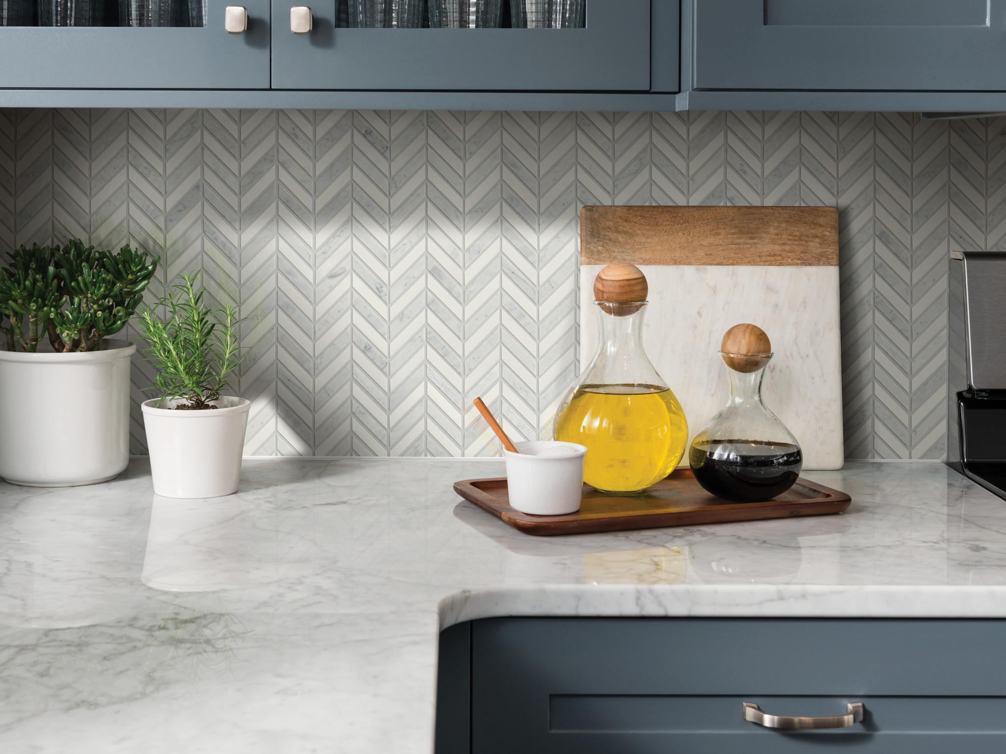 CHATEAU CHEVRON MOSAIC BIANCOCARRARA/T ROOM