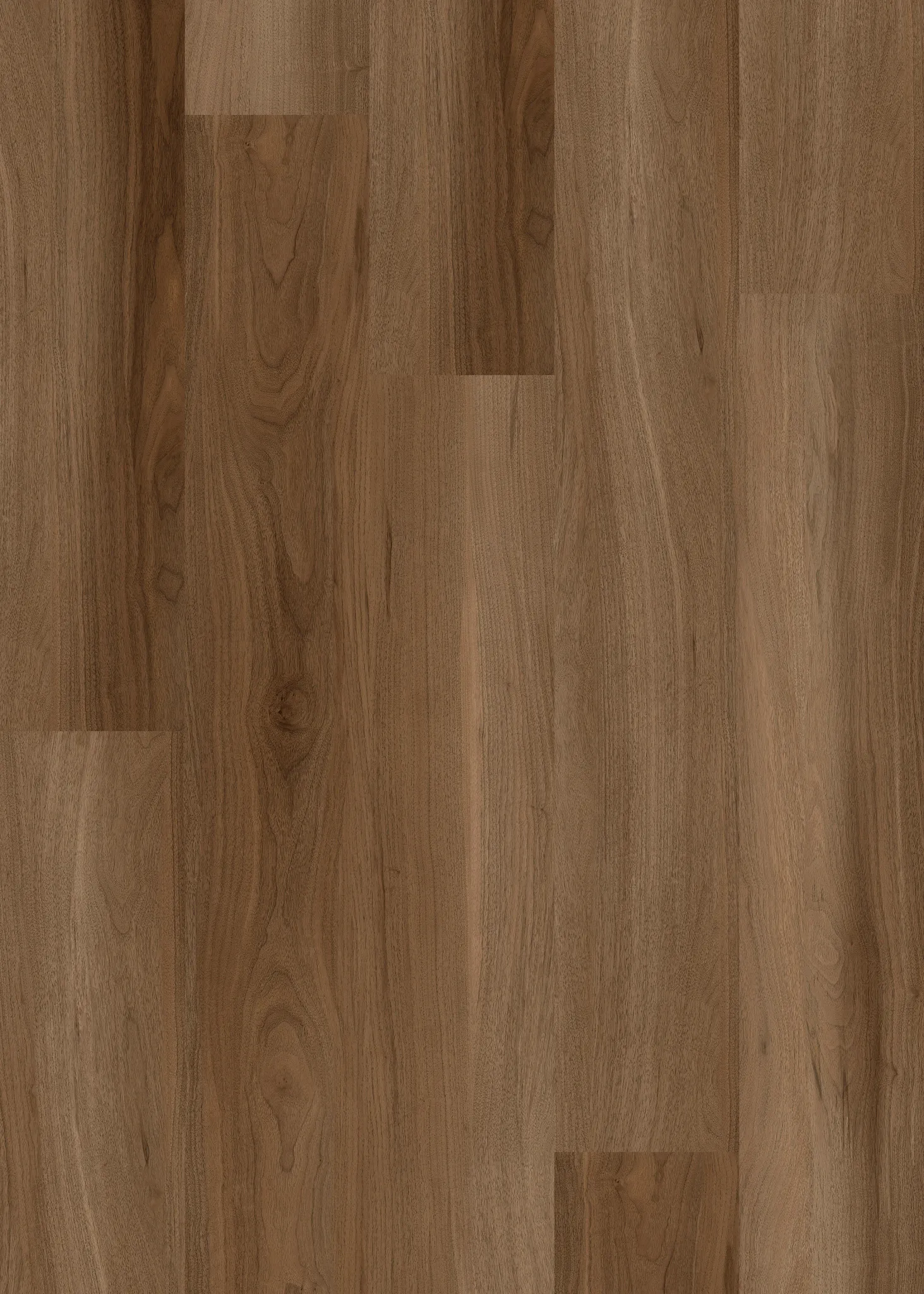 Luxury vinyl plank flooring with a warm brown wood look
