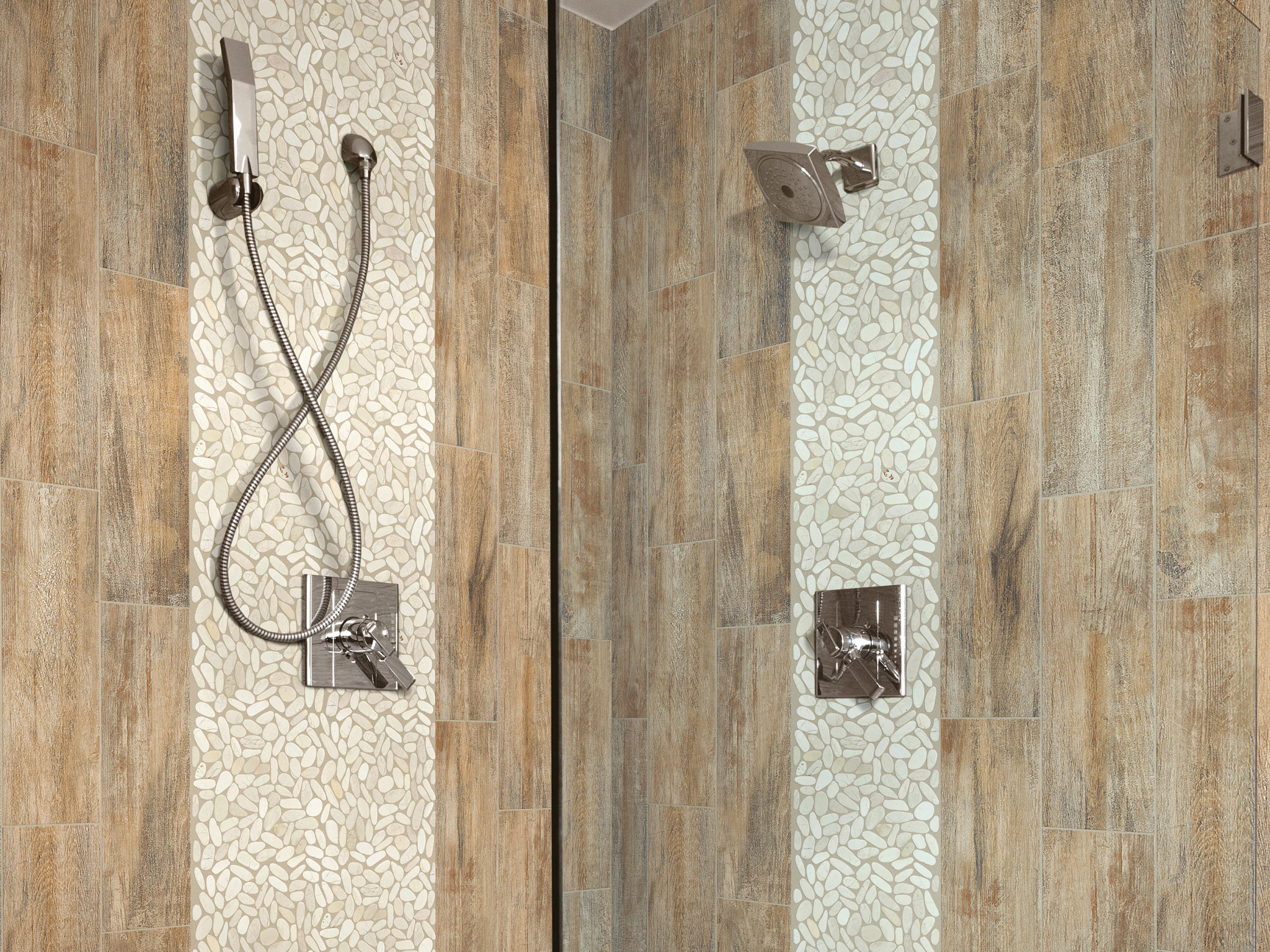 RIVER ROCK FLAT MOSAIC SERENITY IVORY ROOM