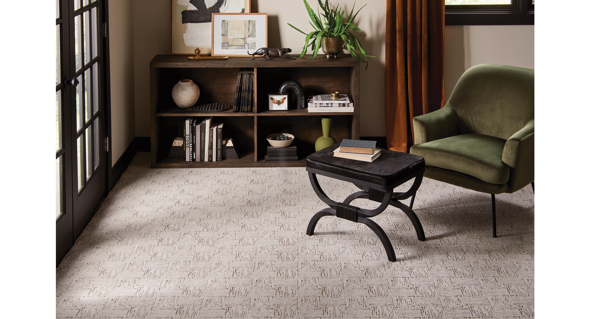 Moderne Fine Linen carpet living room