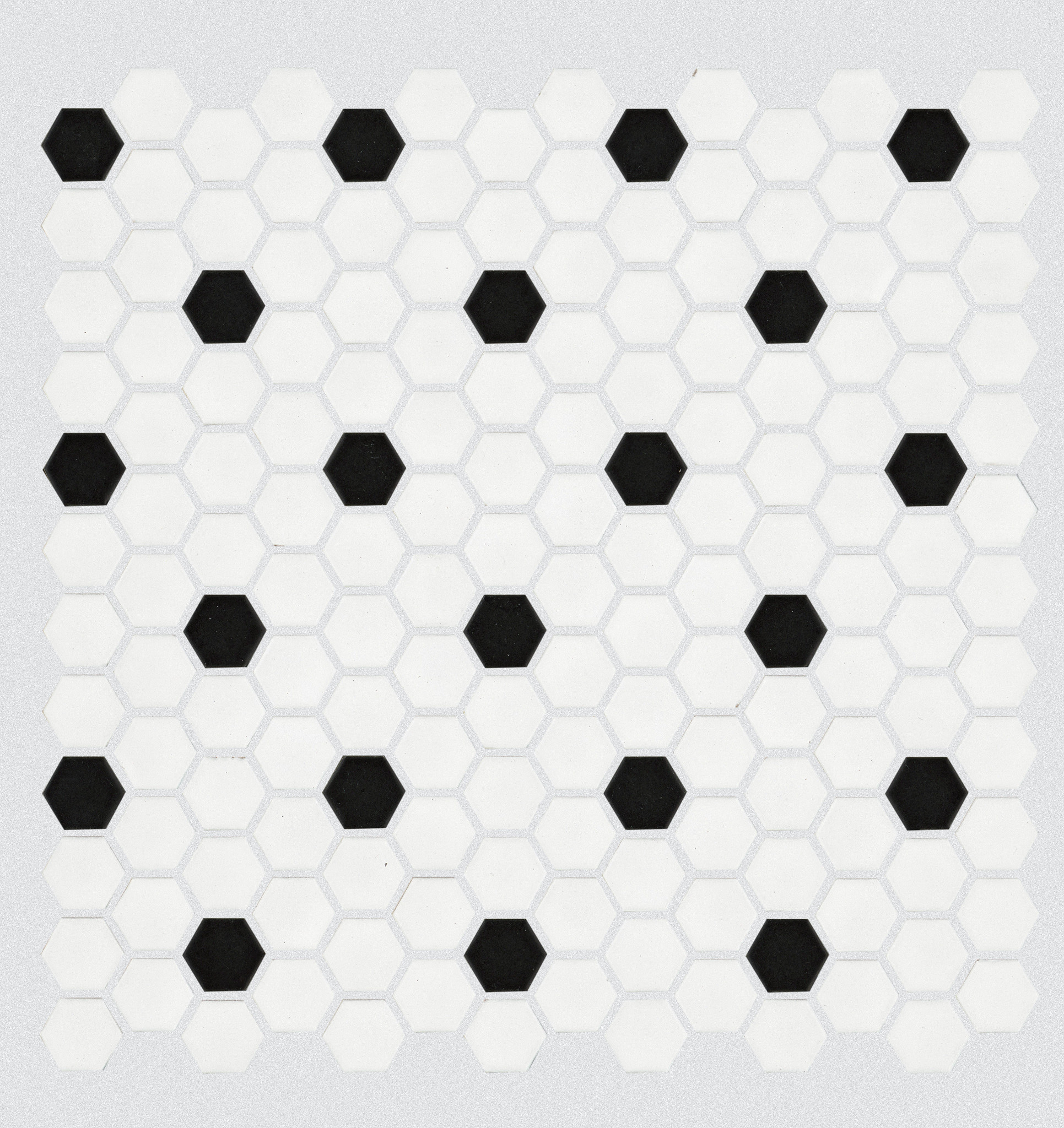 GRANDEUR 1" HEX BLK/WHT MOSAIC WHITE / BLACK MAIN