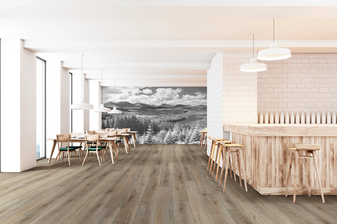 Suva Oak flooring, shown in a room