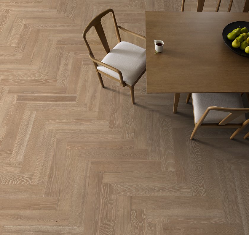 European Ash Herringbone Carnival - LVP flooring European Ash Herringbone Carnival Feature 1