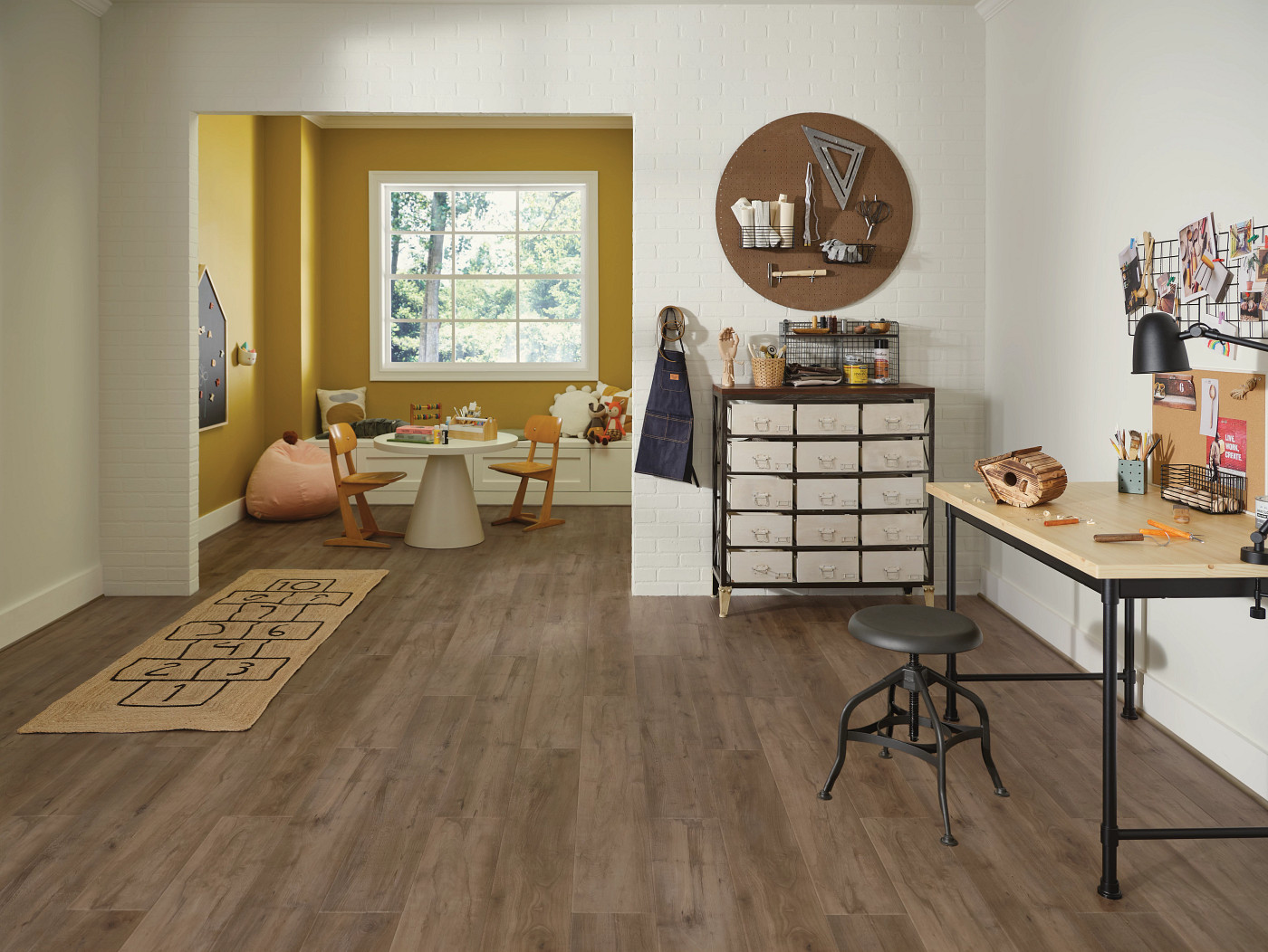 Warwick Maple flooring, shown in a room