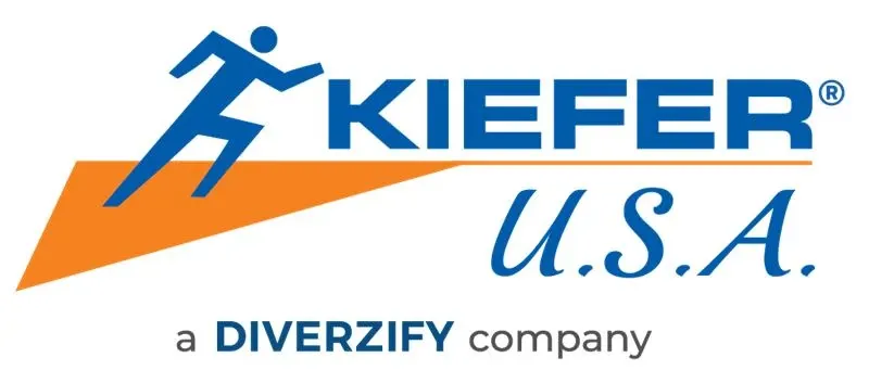Kiefer USA logo with orange and blue design