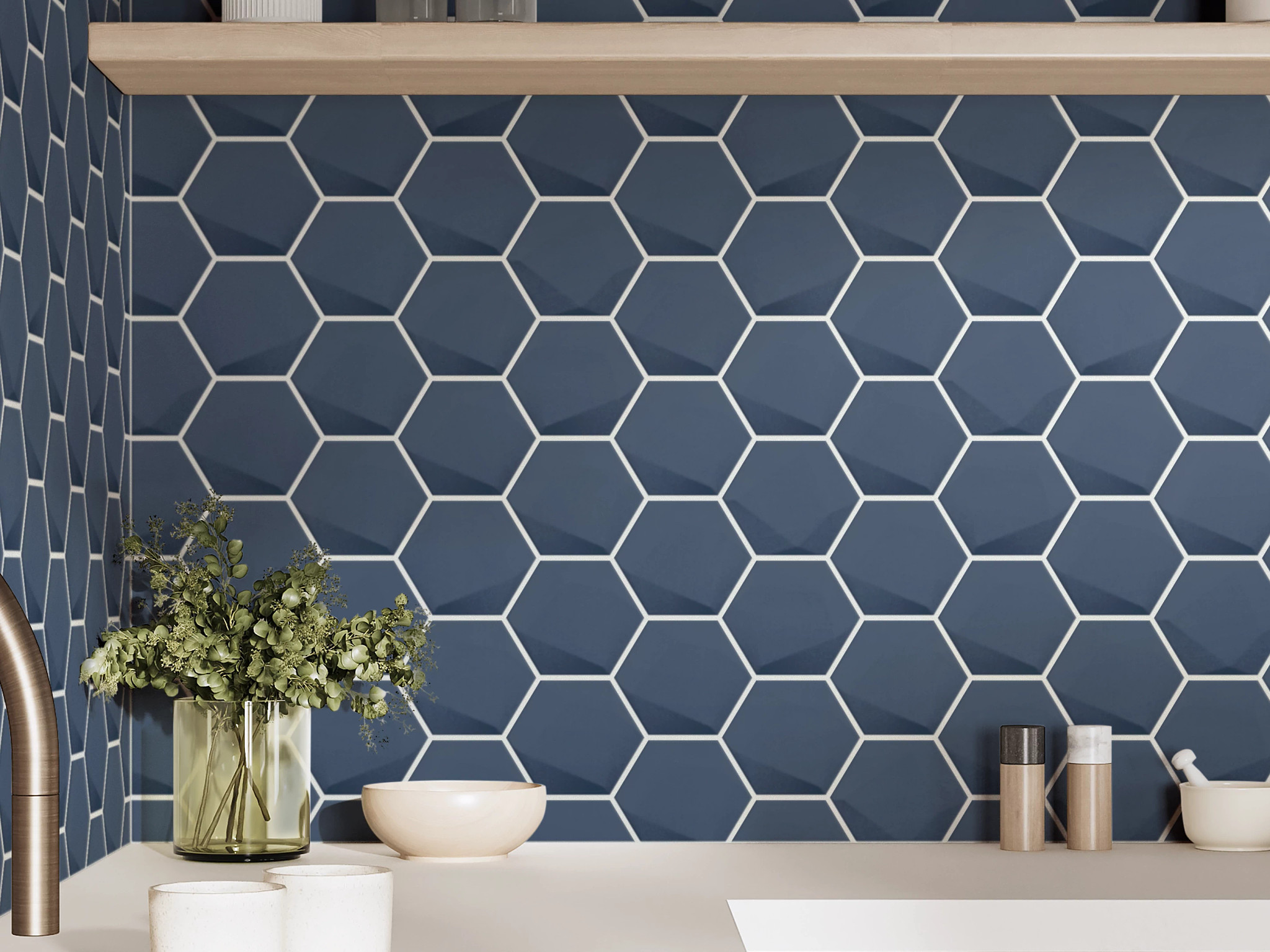 TETRA 3D HEX NAVY ROOM