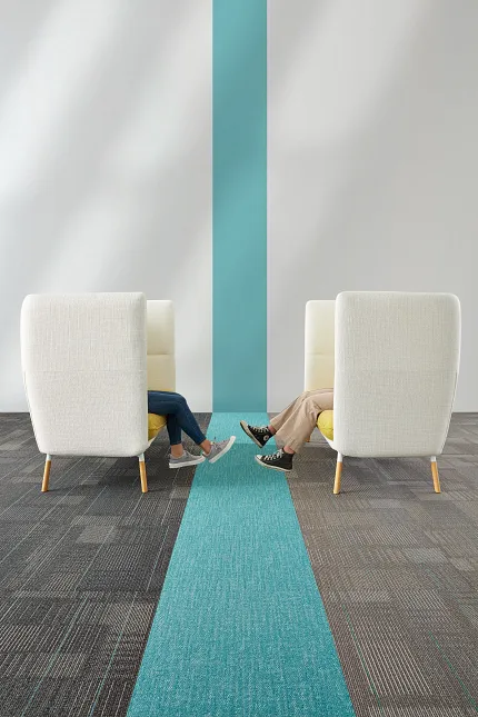 Education Facility with Commercial Carpet Tile in Gray and Turquoise