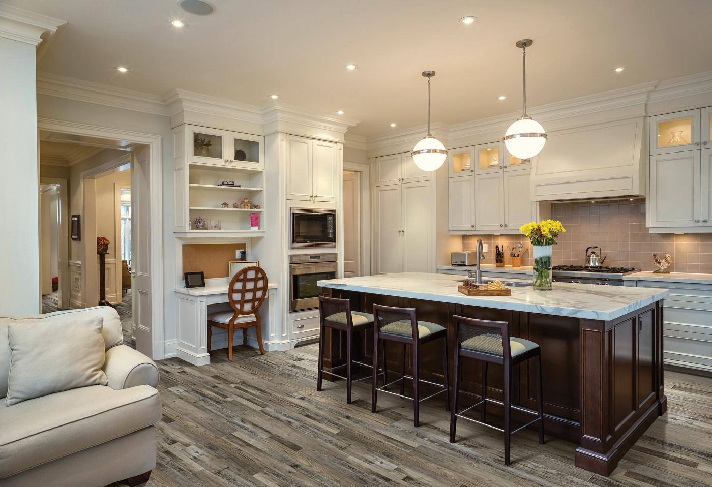 Aden Oak flooring, shown in a room