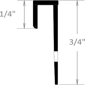 Flooring edge profile with dimensions 1/4 inch and 3/4 inch