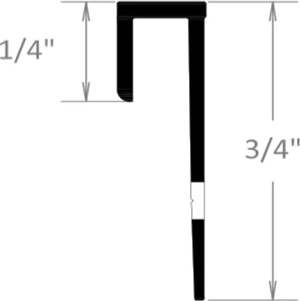 Detailed flooring edge profile for precise installation Flooring edge profile with dimensions 1/4 inch and 3/4 inch