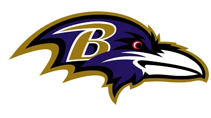 Baltimore Ravens Logo Design Baltimore Ravens logo featuring a stylized raven head with a gold "B" on a purple background